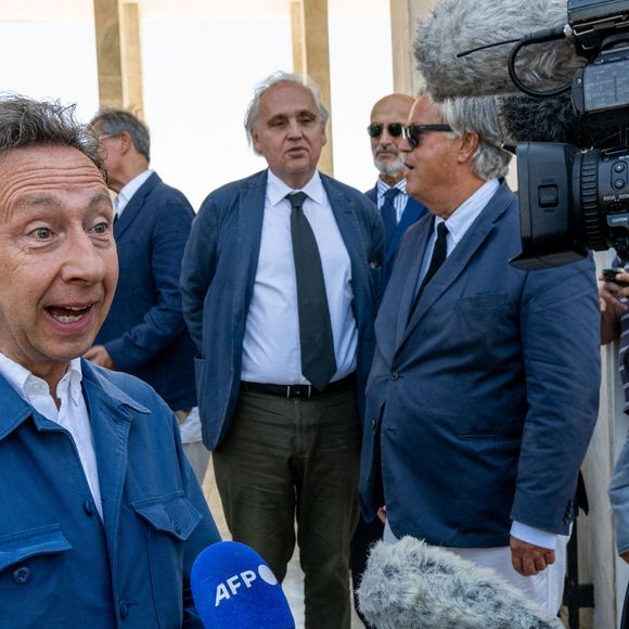 Stephane Bern assiste aux funérailles du prince Michel (ou Michael) de Grèce, à l'église orthodoxe de Saint-Théodore, dans le premier cimetière d'Athènes, à Athènes, en Grèce, le 1er août 2024. Photo by Ammar Abd Rabbo/ABACAPRESS.COM