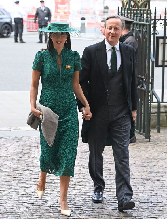David Cameron et sa femme Samantha Cameron - La famille royale britannique et les personnalités assistent à un service d'action de grâce à l'abbaye de Westminster à Londres, à l'occasion du 80ème anniversaire du jour de la Victoire en Europe (VE Day), le 8 mai 2025. GOFF INF / BESTIMAGE