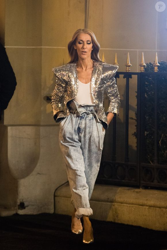Céline Dion en tournage pour la maison l'Oréal à l'hôtel Plaza Athénée à Paris, France, le 30 janvier 2019. Agence / Bestimage