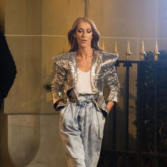 Céline Dion en tournage pour la maison l'Oréal à l'hôtel Plaza Athénée à Paris, France, le 30 janvier 2019. Agence / Bestimage