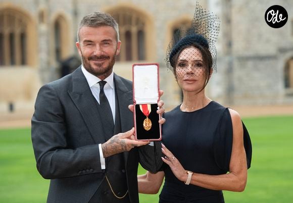 David Beckham, avec son épouse Lady Victoria, est fait chevalier par le roi Charles au château de Windsor, Windsor, Berkshire, Royaume-Uni, le 4 novembre 2025. © Eddie Mulholland/WPA-Pool/Bestimage