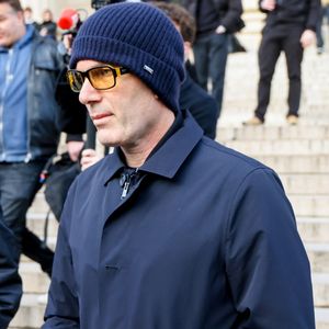 Zinédine Zidane - Sorties de la cérémonie religieuse en hommage à Rolland Courbis en l’église de la Madeleine à Paris, France, le 14 janvier 2026. © Jacovides-Moreau/Bestimage