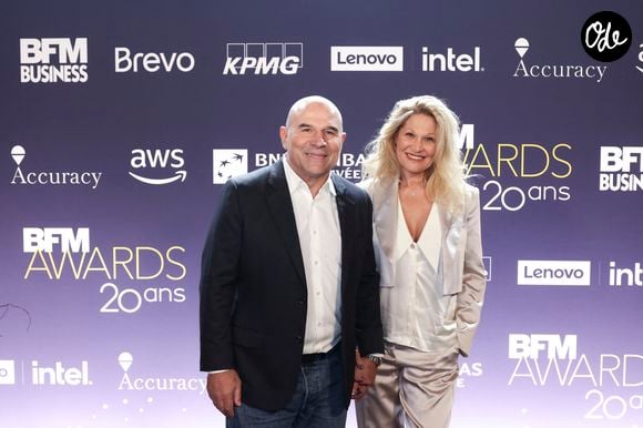 Vincent Moscato et sa femme Krystel au photocall de la cérémonie des BFM awards au Grand Palais à Paris le 13 janvier 2025.
© Jack Tribeca / Bestimage