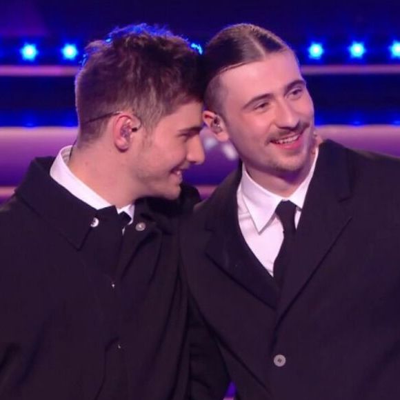 Julien Lieb et Pierre Garnier lors de la finale de la "Star Academy 2023"