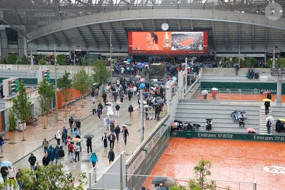 Illustration de Roland Garros sous la pluie - Internationaux de France de Tennis de Roland Garros 2024 - Jour 4 à Paris le 29 Mai 2024. 
© Bertrand Rindoff / Bestimage