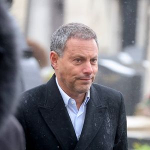 Marc-Olivier Fogiel - Sorties des obsèques de l'avocat Hervé Temime au cimetière du Montparnasse à Paris, France, le 14 avril 2023. © Clovis-Jacovides/Bestimage