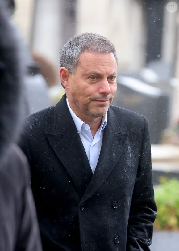 Marc-Olivier Fogiel - Sorties des obsèques de l'avocat Hervé Temime au cimetière du Montparnasse à Paris, France, le 14 avril 2023. © Clovis-Jacovides/Bestimage
