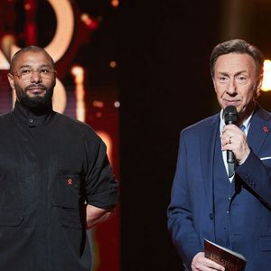 Exclusif - Stephane Bern, Sadeck Berrabah lors de l’enregistrement de l’émission “Les stars s’unissent pour le Sidaction” au théâtre Marigny à Paris, France, le 11 mars 2025. L’émission sera diffusée en prime le 22 mars sur France 2. © Guirec-Moreau/ Bestimage