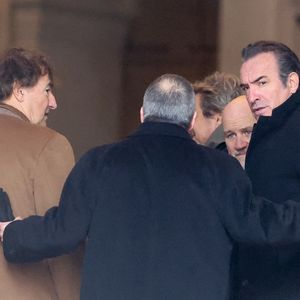 Albert Dupontel, Jean Dujardin - Obsèques du réalisateur Bertrand Blier en l'église Saint-Roch à Paris le 29 janvier 2025. © Dominique Jacovides/Bestimage