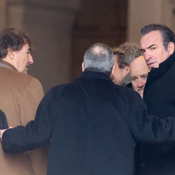 Albert Dupontel, Jean Dujardin - Obsèques du réalisateur Bertrand Blier en l'église Saint-Roch à Paris le 29 janvier 2025. © Dominique Jacovides/Bestimage