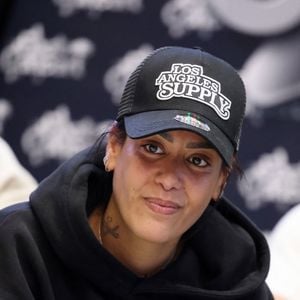 Amel Bent - Conférence de presse de la nouvelle édition du Foot-Concert organisé par le Réseau A.Ma.N.D./Huntington Avenir à la LDLC Arena à Lyon le 11 novembre 2024. © Dominique Jacovides/Bestimage