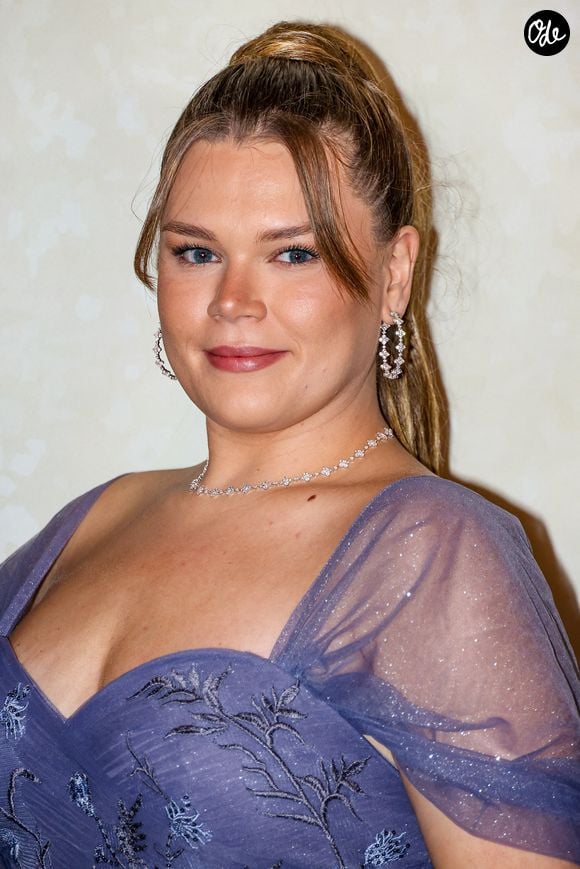 Camille Gottlieb au photocall du Bal du Centenaire en hommage au Prince Rainier III à l'atrium du Casino de Monte-Carlo à Monaco, le 20 octobre 2023. © Jean-Charles Vinaj/Pool Monaco/Bestimage