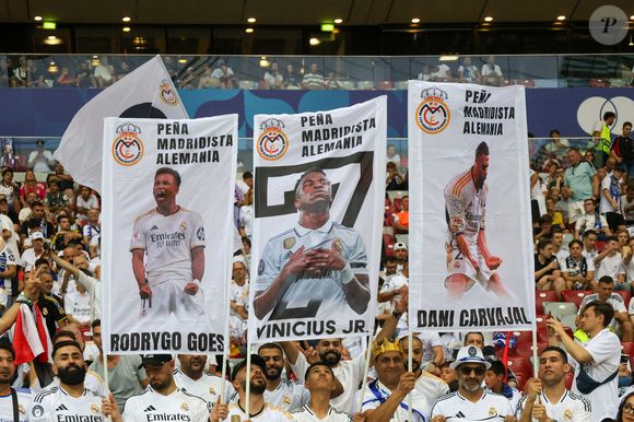 Kylian Mbappé remporte sa première victoire avec le Real Madrid en finale de la Supercoupe de l'UEFA à Varsovie le 14 août 2024.

© Fabio Sasso/ZUMA Press Wire / Bestimage