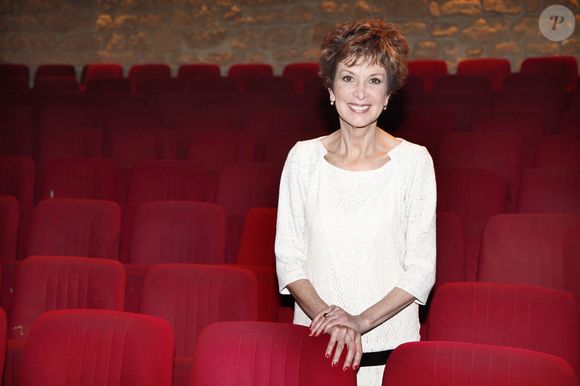 En France, à Paris, le 12 novembre 2012, Catherine Laborde au Théâtre du Petit Gymnase lors des répétitions de la pièce "Avec le temps". © Christophe Aubert via Bestimage