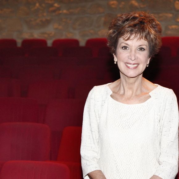 En France, à Paris, le 12 novembre 2012, Catherine Laborde au Théâtre du Petit Gymnase lors des répétitions de la pièce "Avec le temps". © Christophe Aubert via Bestimage