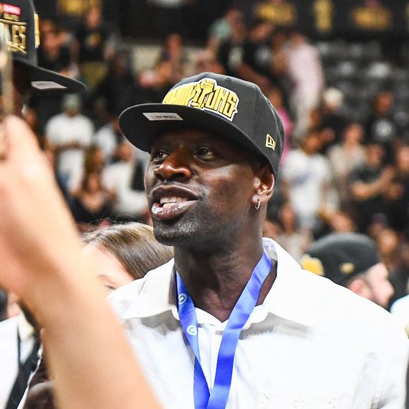 Omar SY célèbre pendant le match 5 de la finale Betclic Elite entre Paris et Monaco à l'Adidas Arena le 24 juin 2025 à Paris, France. Photo by Emilian Baldow/Icon Sport/ABACAPRESS.COM