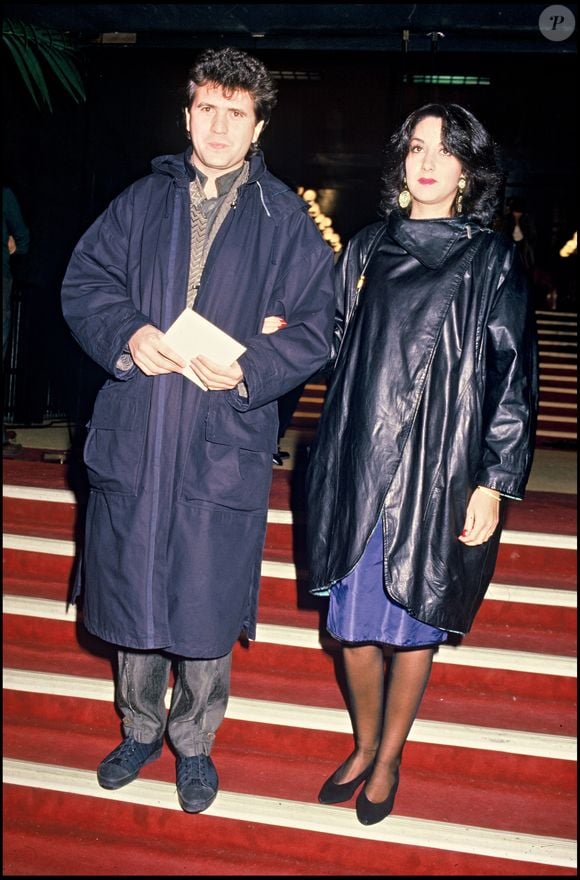 Daniel Balavoine et sa compagne Corinne aux Victoires de la Musique le 24 novembre 1985. Photo de BERTRAND RINDOFF PETROFF / BESTIMAGE