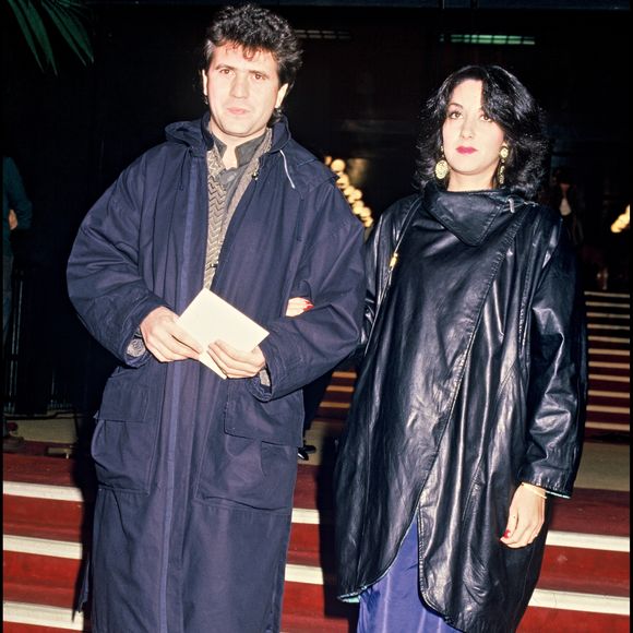 Daniel Balavoine et sa compagne Corinne aux Victoires de la Musique le 24 novembre 1985. Photo de BERTRAND RINDOFF PETROFF / BESTIMAGE