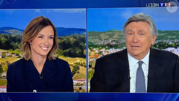 Jacques Legros présente son dernier JT de 13 heures en sa qualité de joker pendant près de 26 ans sur TF1, le 9 mai 2025. Emu aux larmes, le journaliste a passé le relais à Isabelle Ithurburu, qui sera à partir de mi-juillet 2025. 
© Agence via Bestimage
