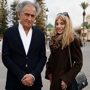 Bernard-Henry Lévy et sa femme Arielle Dombasle - Les personnalités accompagnant le président de la République Emmanuel Macron lors de sa visite d'Etat de trois jours au Maroc, le 28 octobre 2024. 
© Ludovic Marin / Pool / Bestimage