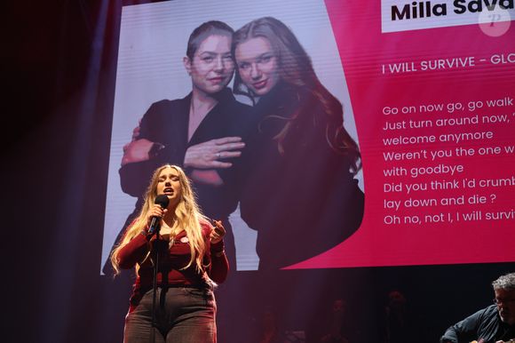 Exclusif -  Milla Savarese ( la fille de Emilie Dequenne) perform en live en hommage a sa Mere disparue - 4ème édition du gala "Tous les talents chantent contre le cancer"à l'Olympia à Paris le 20 Juin 2025. © Denis Guignebourg/Bestimage