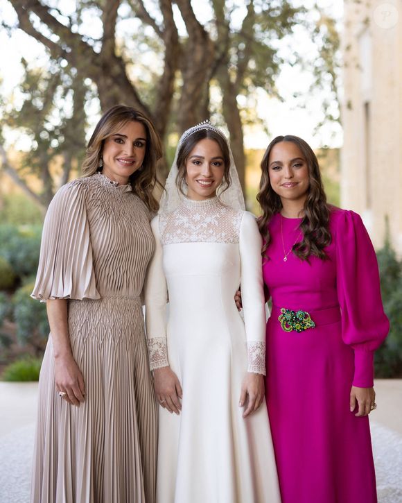 Mariage de la princesse Iman de Jordanie et de Jameel Alexander Thermiotis au palais Beit Al Urdun à Amman, le 12 mars 2023. Il s'agit du premier mariage des quatre enfants, le roi Abdallah et de la reine Rania de Jordanie.