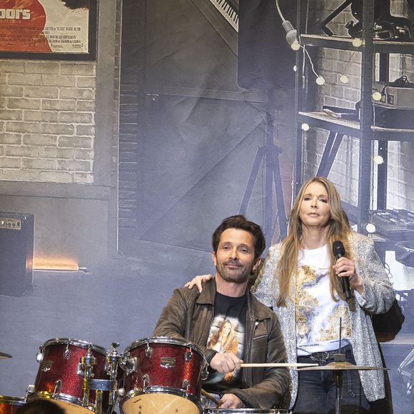 Exclusif - Hélène (Hélène Rolles) et Sébastien Rock lors du concert exceptionnel d'Hélène au Théâtre Marigny à Paris pour 2 soirs. Paris le 7 mars 2025. © Pierre Perusseau / Tiziano da Silva / Bestimage