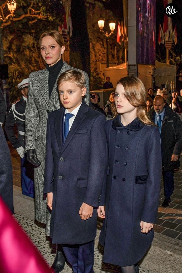 La princesse Charlène de Monaco, la princesse Gabriella de Monaco et le prince Jacques de Monaco lors de la célébration de la Sainte Dévote, Sainte patronne de Monaco, à Monaco le 26 janvier 2026.  

© Bruno Bebert / Bestimage