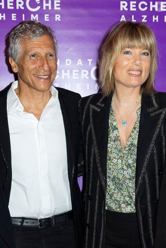 Nagui et sa femme Mélanie Page - Photocall du Gala de la Fondation Recherche Alzheimer placée sous le signe de l’émotion et du partage avec un concert unique sur le thème "2 générations chantent pour la 3ème" à l’Olympia à Paris le 17 mars 2025. © Olivier Borde - Bertrand Rindoff/Bestimage