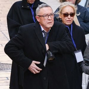 Nicolas Charrier, fils de Brigitte Bardot, et la famille arrivant à l'église Notre-Dame de l'Assomption, pour la cérémonie funéraire de l'actrice française Brigitte Bardot, à Saint-Tropez, dans le sud-est de la France Photo par Raphael Lafargue/ABACAPRESS.COM