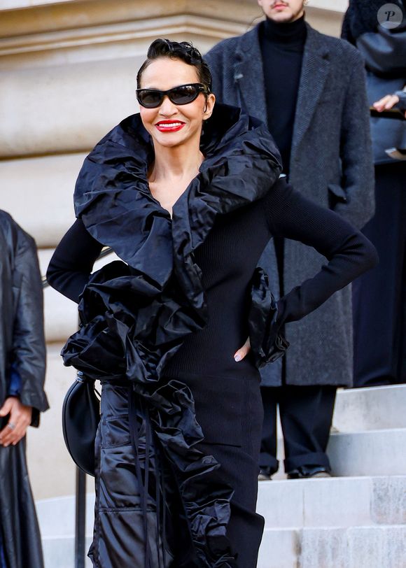 Farida Khelfa - Arrivées des célébrités au défilé Schiaparelli "Collection Haute Couture Printemps/Eté 2026" lors de la Fashion Week de Paris (PFW), au Petit Palais à Paris, France, le 26 janvier 2026. © Denis Guignebourg/Bestimage