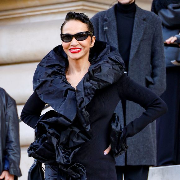 Farida Khelfa - Arrivées des célébrités au défilé Schiaparelli "Collection Haute Couture Printemps/Eté 2026" lors de la Fashion Week de Paris (PFW), au Petit Palais à Paris, France, le 26 janvier 2026. © Denis Guignebourg/Bestimage