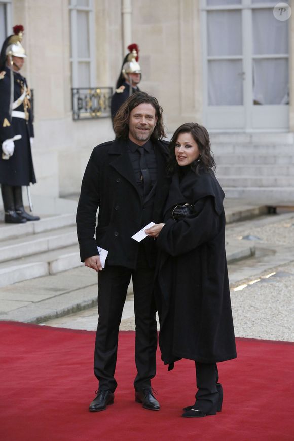 Tina Arena et Vincent Mancini - Dîner d'Etat en l'honneur du gouverneur australien Peter Cosgrove au palais de l'Elysée à Paris, le 26 avril 2016. © Alain Guizard/Bestimage