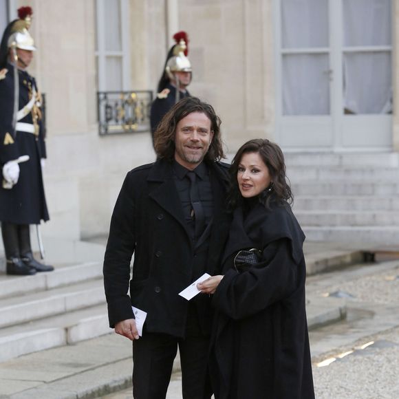 Tina Arena et Vincent Mancini - Dîner d'Etat en l'honneur du gouverneur australien Peter Cosgrove au palais de l'Elysée à Paris, le 26 avril 2016. © Alain Guizard/Bestimage