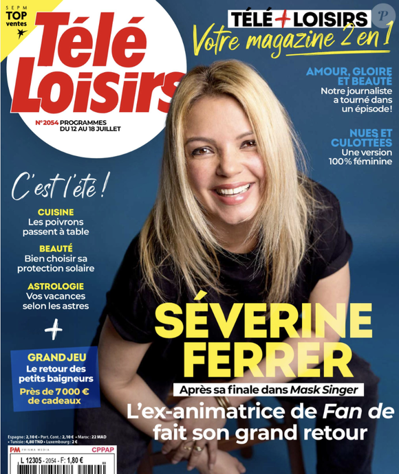 La Une du magazine "Télé Loisirs" avec Séverine Ferrer en couverture du numéro du 12 au 18 juillet 2025