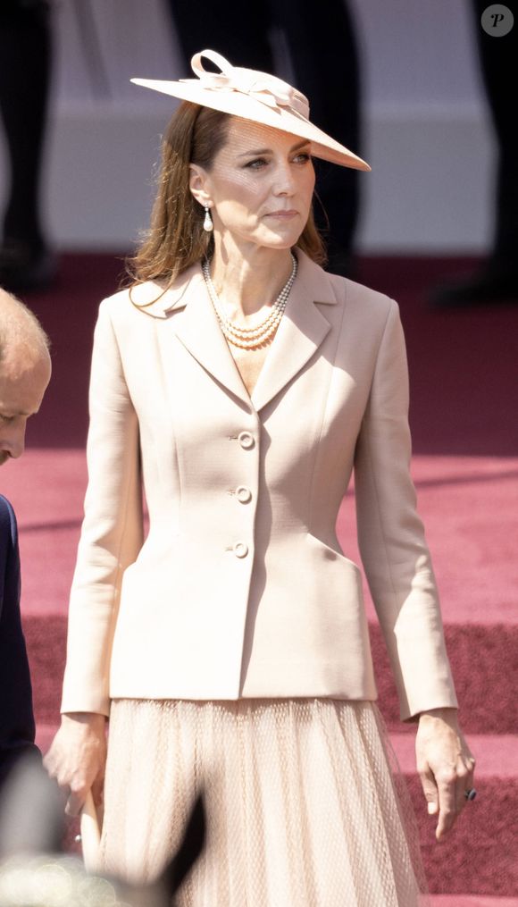 La princesse Catherine (Catherine « Kate » Middleton, princesse de Galles), lors de la visite d’État du couple présidentiel français en Grande-Bretagne, jour 1, à Windsor, Berkshire, Grande-Bretagne, le 8 juillet 2025.

Photo : Dana Press / Bestimage