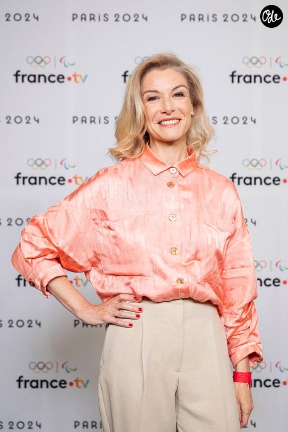 Louise Ekland lors de la présentation des journalistes et chroniqueurs de France Télévisions pour les Jeux Olympiques 2024 au musée de l'Homme à Paris, le 11 juin 2024. Photo : Pierre Perusseau / Bestimage
