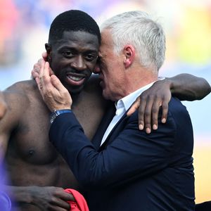 Ousmane Dembele’-Didier Deschamps - Match de quart de finale "France - Maroc" lors de la Coupe du Monde FIFA 2026, le 9 juillet 2026.

© Bestimage