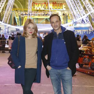 Emilie Dequenne et son mari Michel Ferracci - Inauguration de la 3ème édition "Jours de Fêtes" au Grand Palais à Paris le 17 décembre 2015. Jours de fêtes, la fameuse fête foraine au cœur de la Nef du Grand Palais est de retour à Paris du 18 décembre 2015 au 3 janvier 2016. © Christophe Aubert via Bestimage
