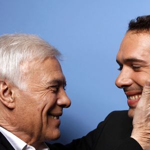Guy Bedos et son fils Nicolas Bedos en 2011, Paris.