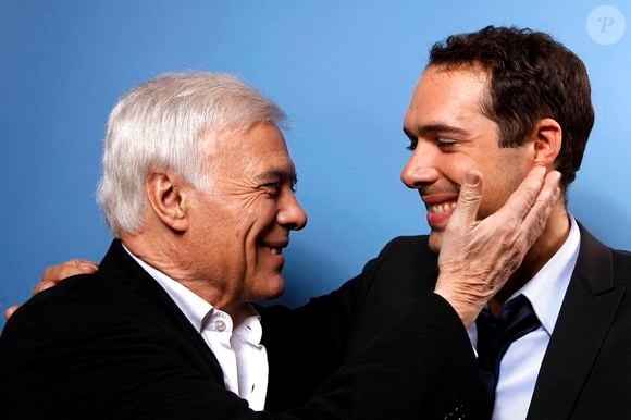 Guy Bedos et son fils Nicolas Bedos en 2011, Paris.