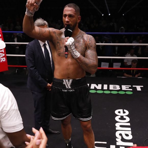 Il s'agit du 4e enfant pour le boxeur, déjà papa de 3 garçons
Tony Yoka - Combat de Tony Yoka face a Arslan Yallyev à  l'Adidas Arena, Paris le 17/05/2025
© Marc Ausset-Lacroix / Bestimage
