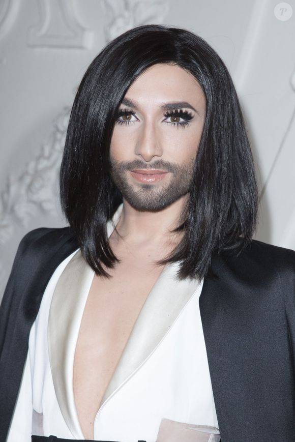 Conchita Wurst au défilé de mode "Jean Paul Gaultier", collection Haute Couture printemps-été 2015, à Paris. Le 28 janvier 2015. © Bestimage