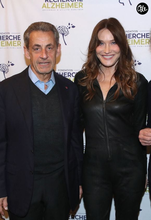 Nicolas Sarkozy et sa femme Carla Bruni Sarkozy (Marraine du Gala) - Photocall du 16ème Gala de la Fondation " Recherche Alzheimer " à l'Olympia à Paris. Le 20 mars 2023 © Bertrand Rindoff Petroff / Bestimage