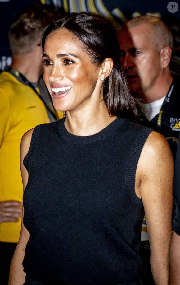 Le prince Harry et Meghan Markle assistent à la finale de basket en fauteuil roulant lors des Invictus Games 2023 à Dusseldorf le 13 septembre 2023. © Dana Press / Bestimage