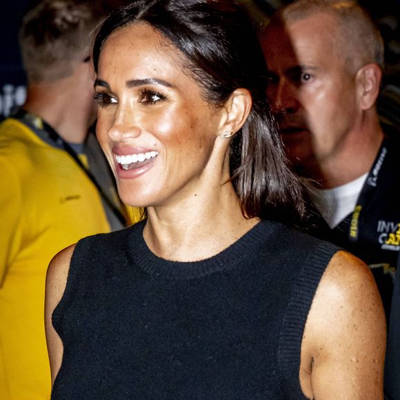 Le prince Harry et Meghan Markle assistent à la finale de basket en fauteuil roulant lors des Invictus Games 2023 à Dusseldorf le 13 septembre 2023. © Dana Press / Bestimage