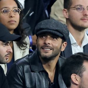 Maxim Nucci (Yodelice) dans les tribunes du match de Coupe du monde de rugby opposant l'Irlande à l'Ecosse (36-14) au stade de France à Saint-Denis, proche Paris, Seine Saint-Denis, France, le 7 octobre 2023. © Jacovides-Moreau/Bestimage