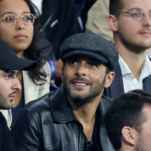Maxim Nucci (Yodelice) dans les tribunes du match de Coupe du monde de rugby opposant l'Irlande à l'Ecosse (36-14) au stade de France à Saint-Denis, proche Paris, Seine Saint-Denis, France, le 7 octobre 2023. © Jacovides-Moreau/Bestimage