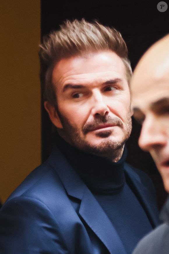 David Beckham quitte le défilé de mode Boss lors du Milan Womenswear Spring/Summer 2025 le 18 septembre 2024 à Milan, Italie. Photo by Alessandro Bremec/IPA/ABACAPRESS.COM