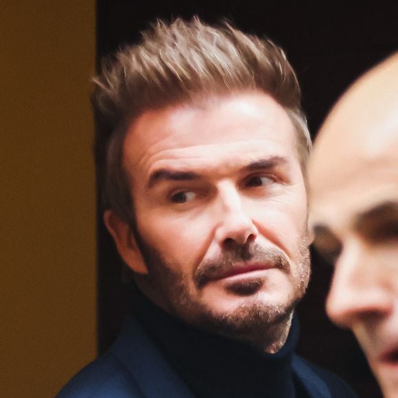 David Beckham quitte le défilé de mode Boss lors du Milan Womenswear Spring/Summer 2025 le 18 septembre 2024 à Milan, Italie. Photo by Alessandro Bremec/IPA/ABACAPRESS.COM